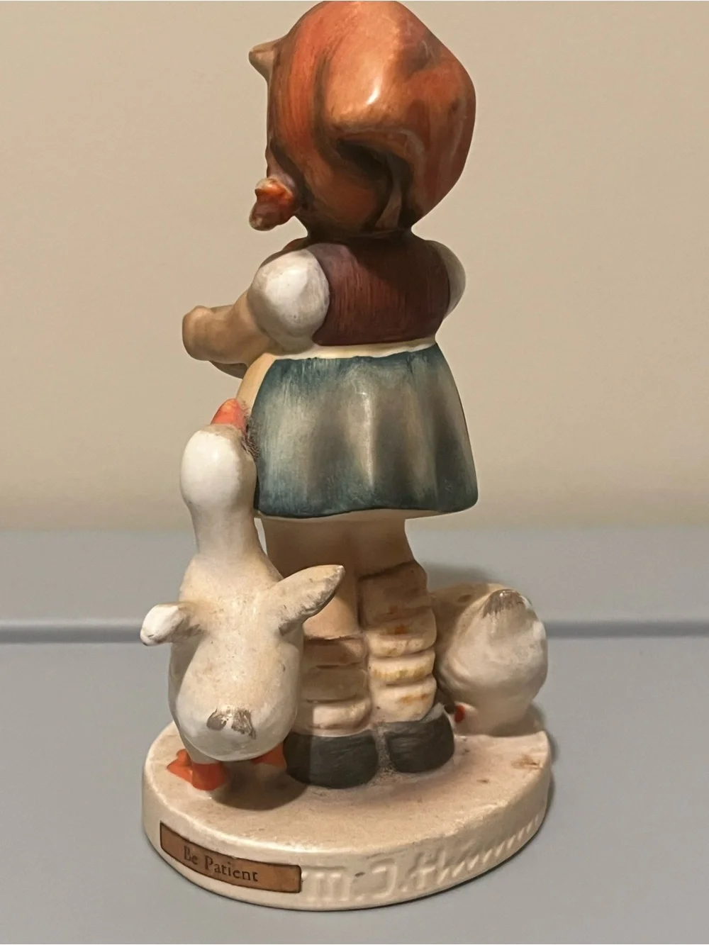 Goebel White and Cream Porcelain Figurine Base with Markings